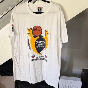 Team USA Vs Slovenia White Basketball Quarter Final T-Shirt